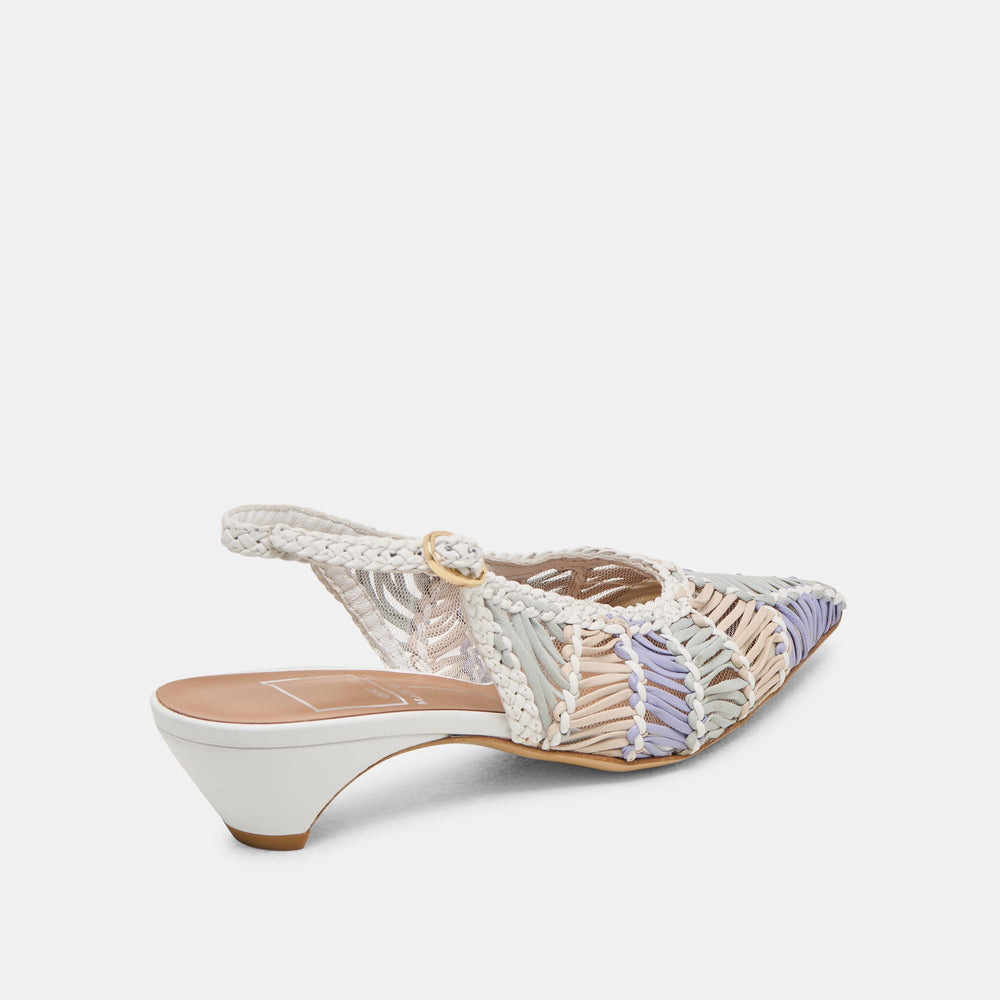 Dolce Vita SHOES | Dafney White Multi Woven Leather Heels