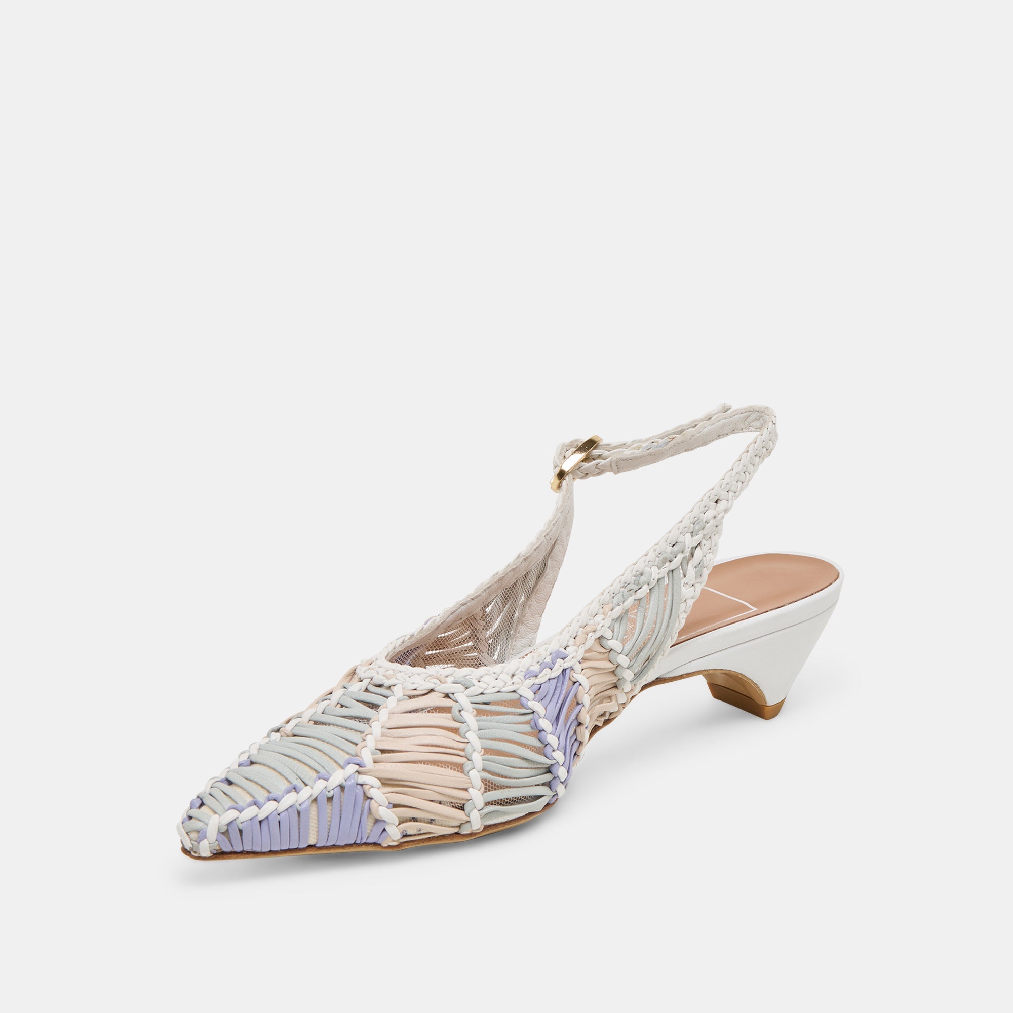 Dolce Vita SHOES | Dafney White Multi Woven Leather Heels
