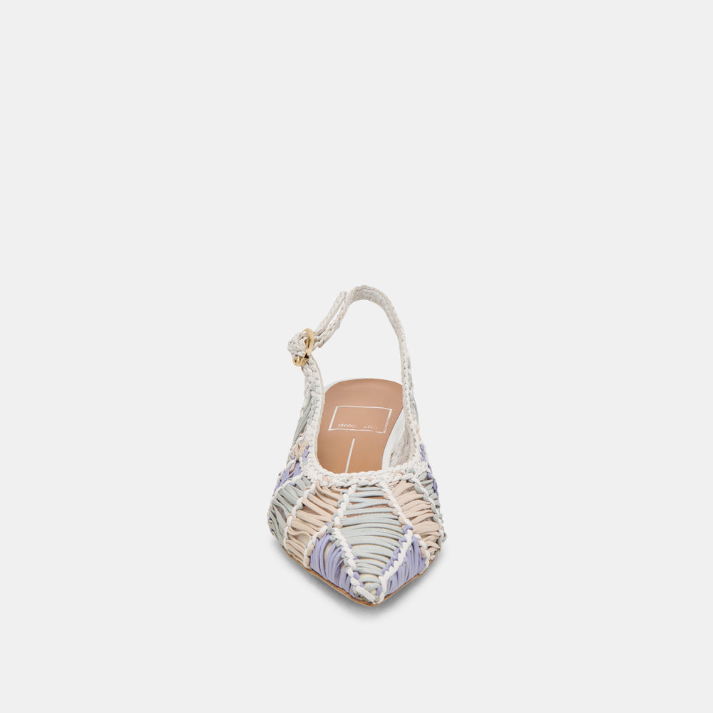 Dolce Vita SHOES | Dafney White Multi Woven Leather Heels