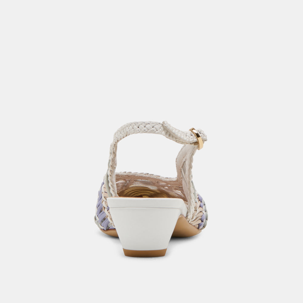 Dolce Vita SHOES | Dafney White Multi Woven Leather Heels
