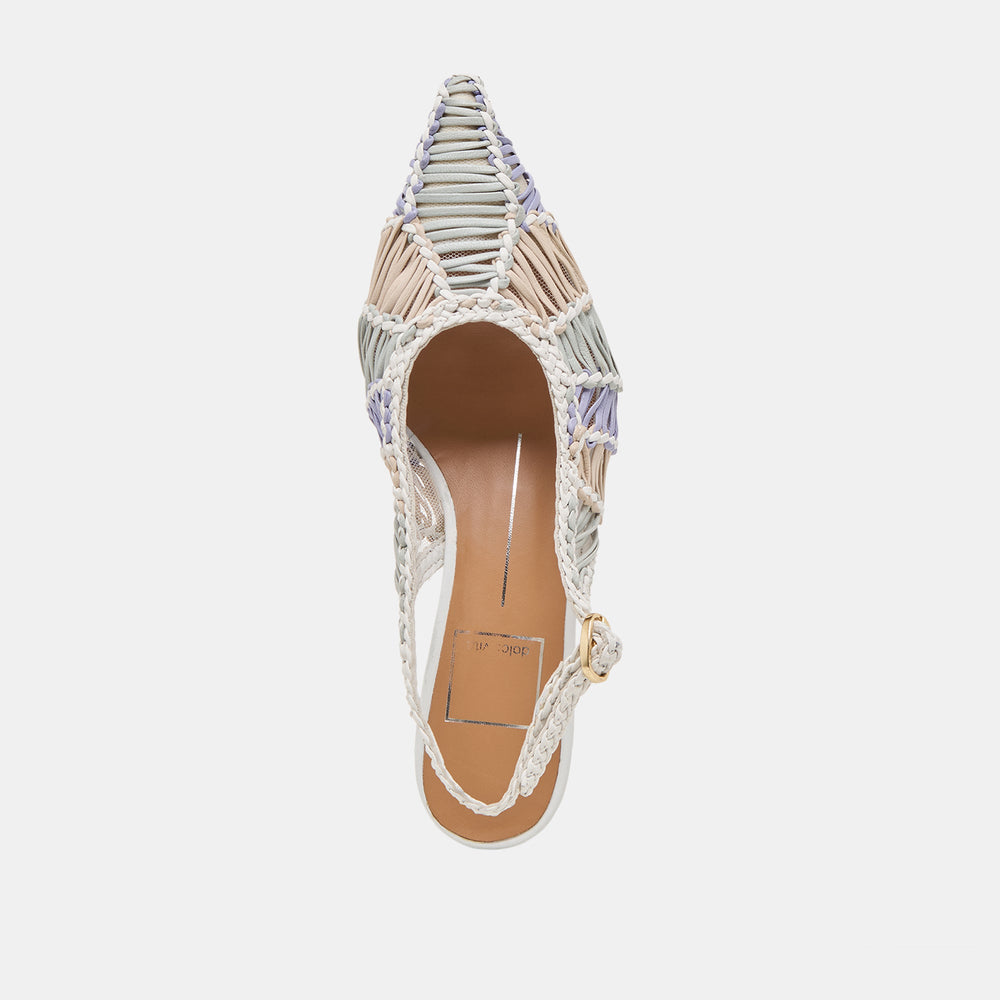 Dolce Vita SHOES | Dafney White Multi Woven Leather Heels
