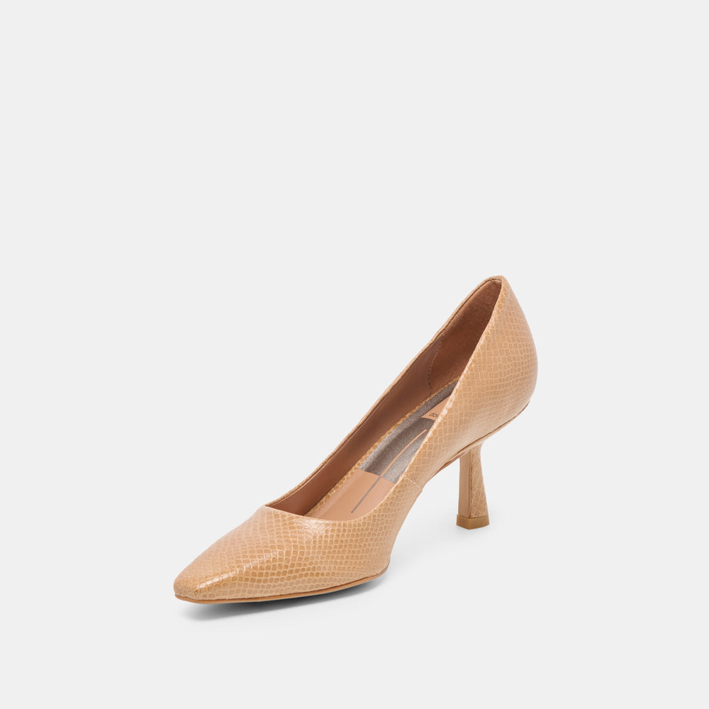 Dolce Vita SHOES | Briona Whiskey Embossed Leather Heels