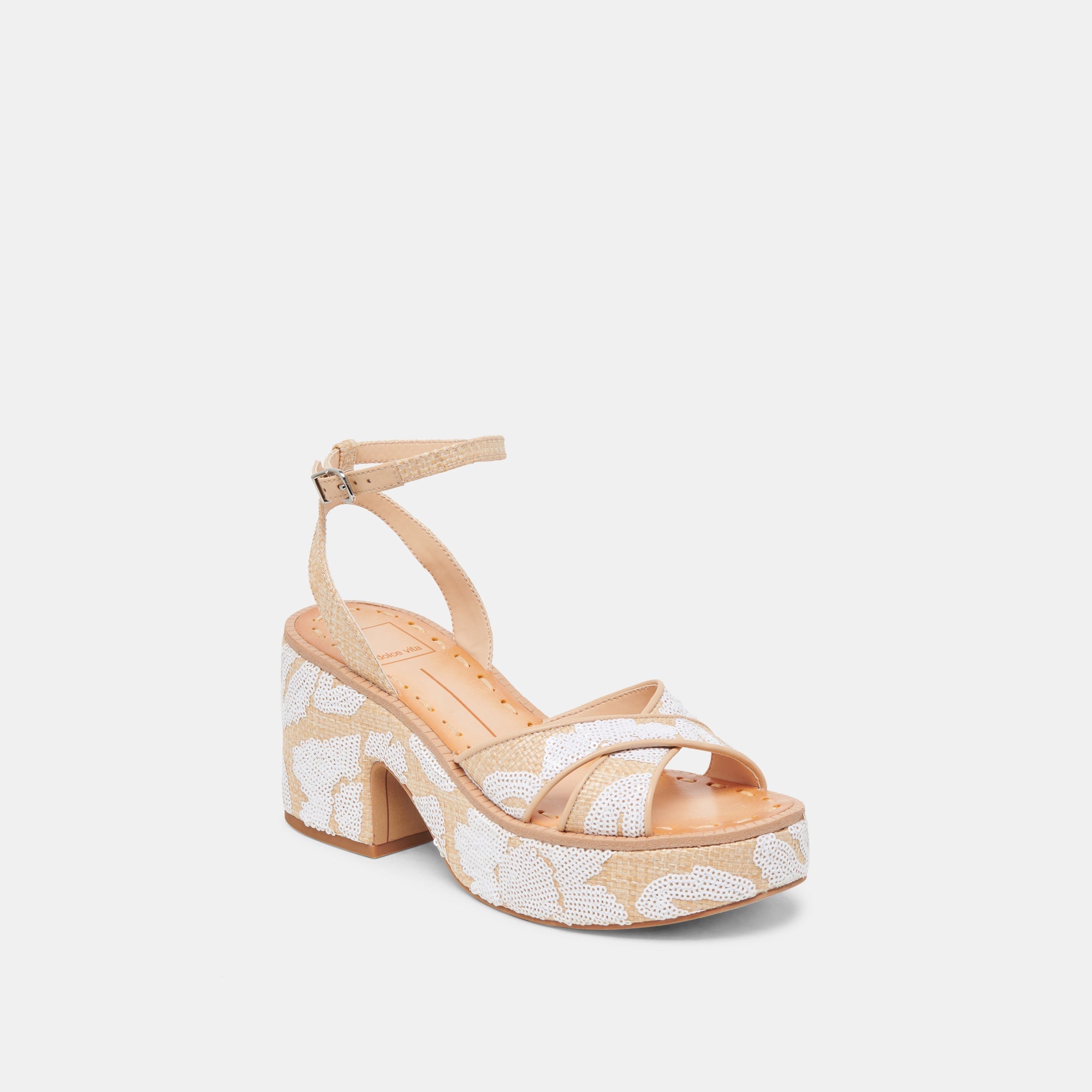 Dolce Vita SHOES | ENIKO HEELS NATURAL MULTI FLORAL SEQUIN
 – Dolce Vita