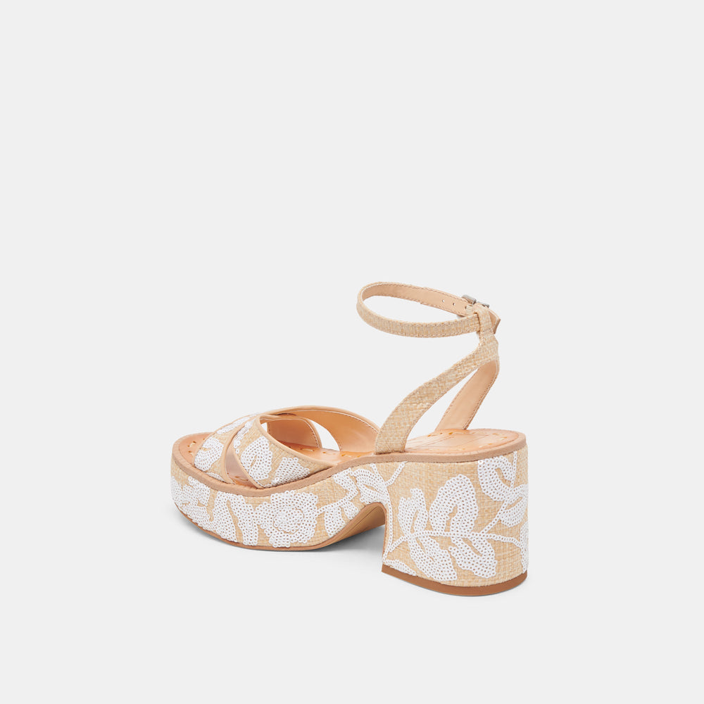 Dolce Vita SHOES | ENIKO HEELS NATURAL MULTI FLORAL SEQUIN
 – Dolce Vita