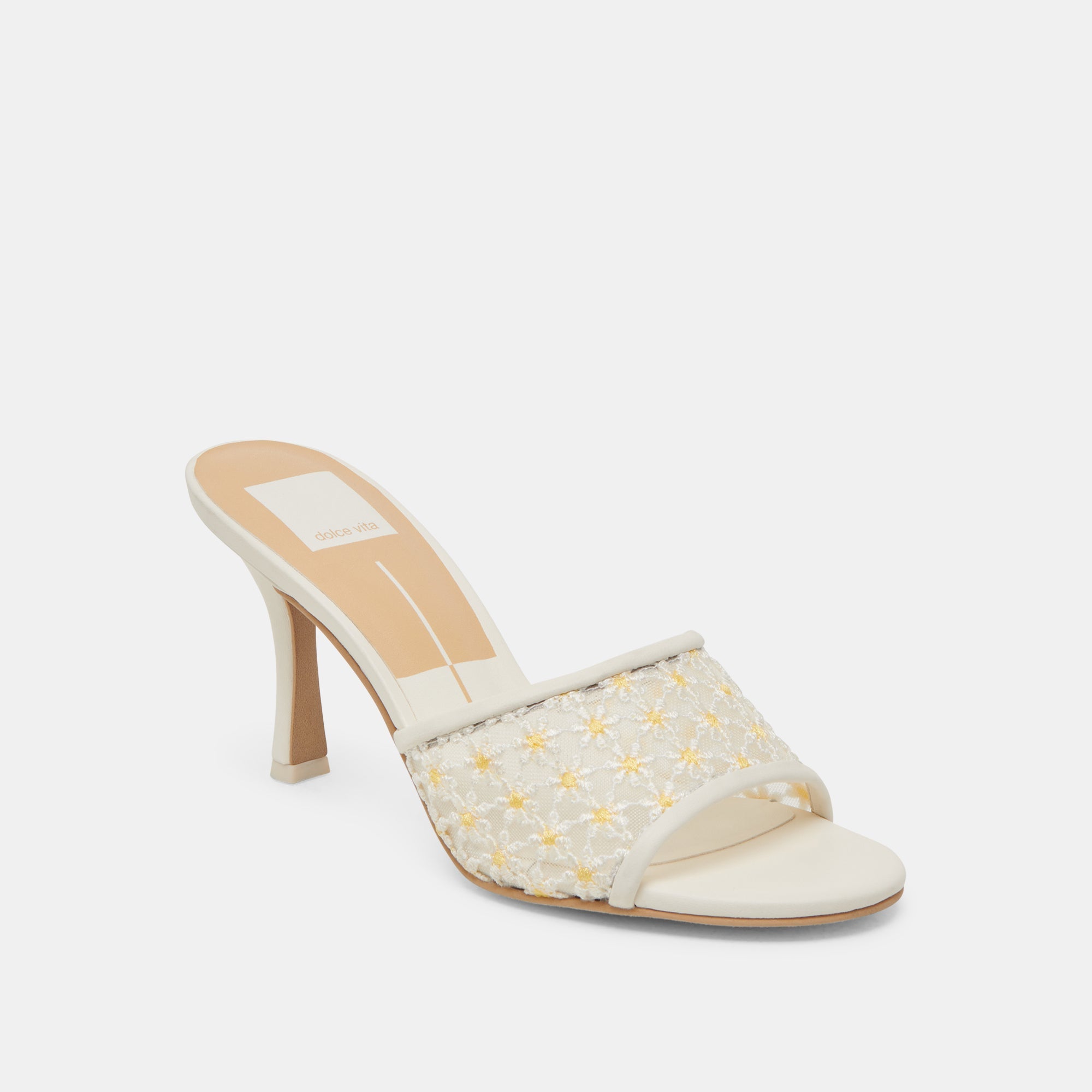 Dolce Vita SHOES | LAVENA FLORAL HEELS WHITE YELLOW FLORAL MESH
 – Dolce Vita