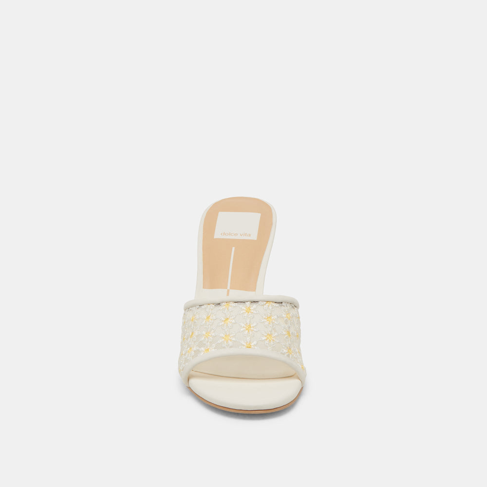 Dolce Vita SHOES | LAVENA FLORAL HEELS WHITE YELLOW FLORAL MESH
 – Dolce Vita
