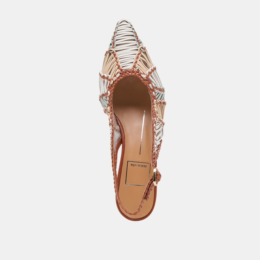 Dolce Vita SHOES | Dafney Tan Multi Woven Leather Heels