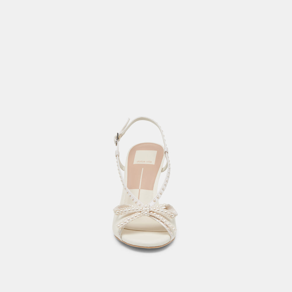 Dolce Vita SHOES | LONNY PEARL HEELS WHITE SATIN
 – Dolce Vita