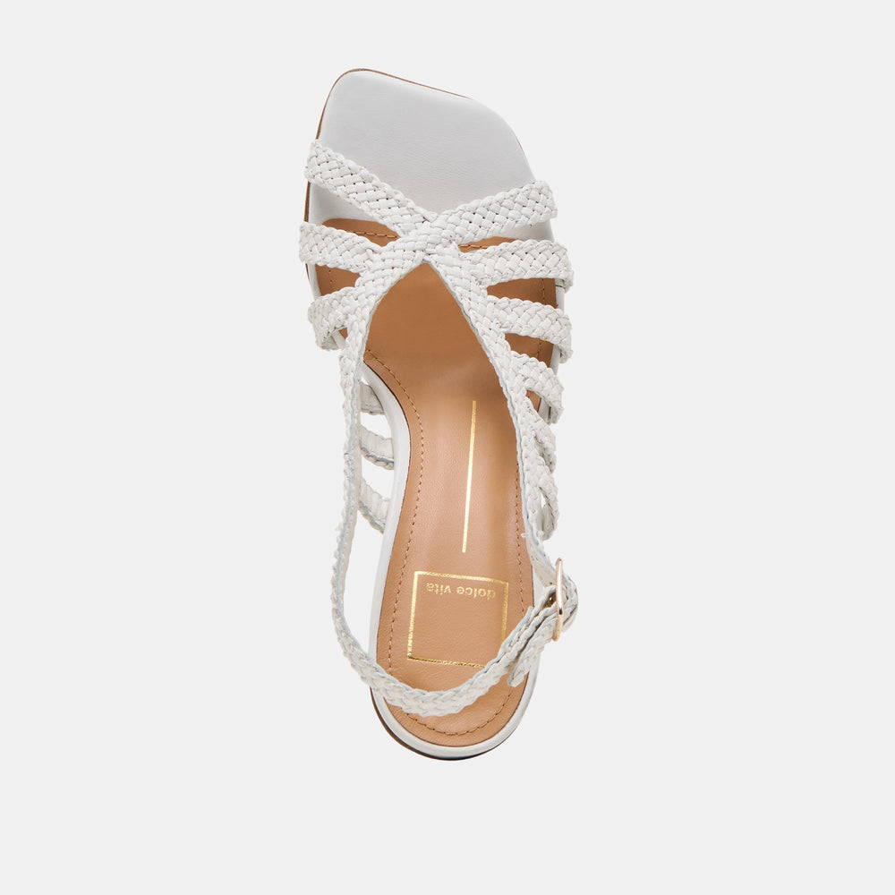 Dolce Vita SHOES | SICILY HEELS WHITE WOVEN LEATHER
 – Dolce Vita