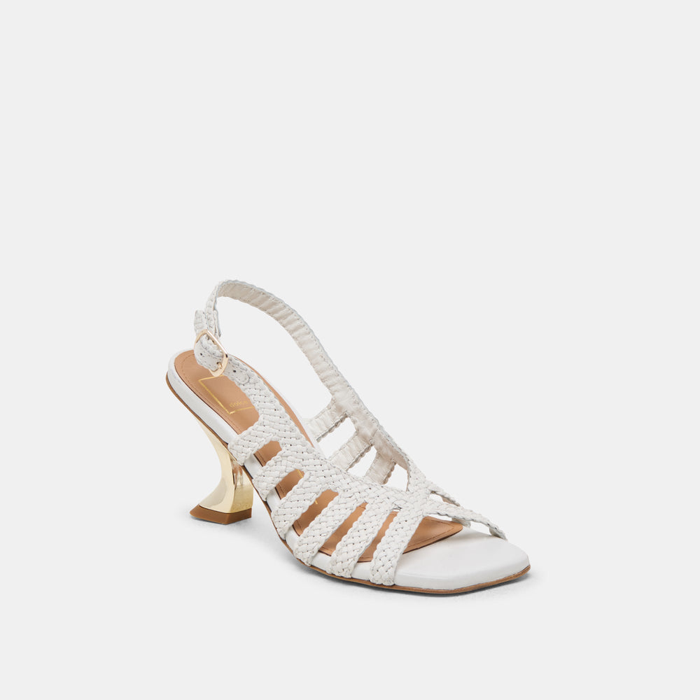 Dolce Vita SHOES | SICILY HEELS WHITE WOVEN LEATHER
 – Dolce Vita