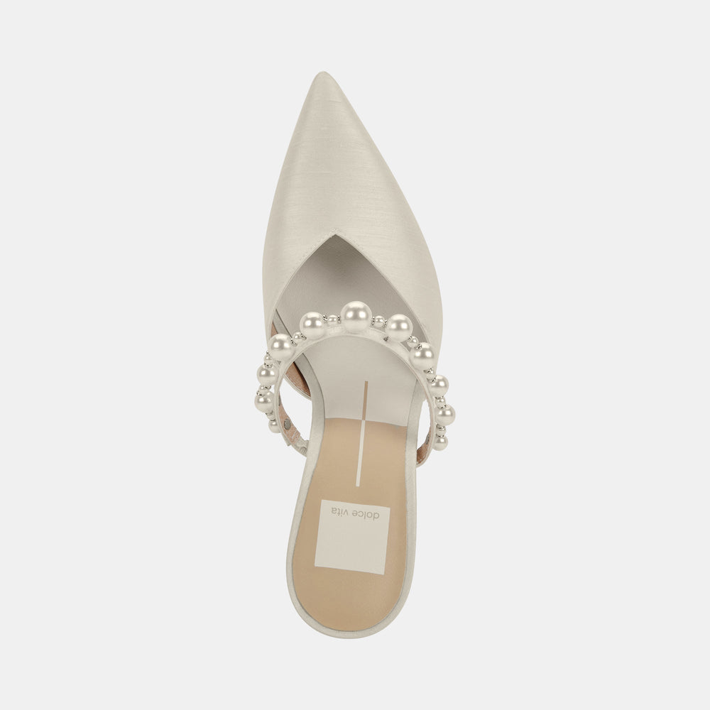 Dolce Vita SHOES | KANIKA Pearl Heels Vanilla Silk | Vanilla Silk Pearl Tapered Heels
 – Dolce Vita