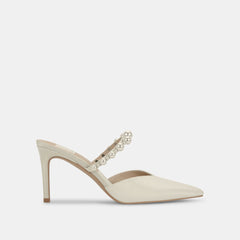 Dolce Vita SHOES | KANIKA Pearl Heels Vanilla Silk | Vanilla Silk Pearl Tapered Heels
 – Dolce Vita
