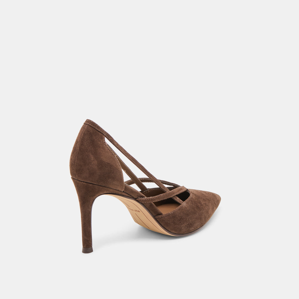 Dolce Vita SHOES | Kaine Dk Brown Suede Heels