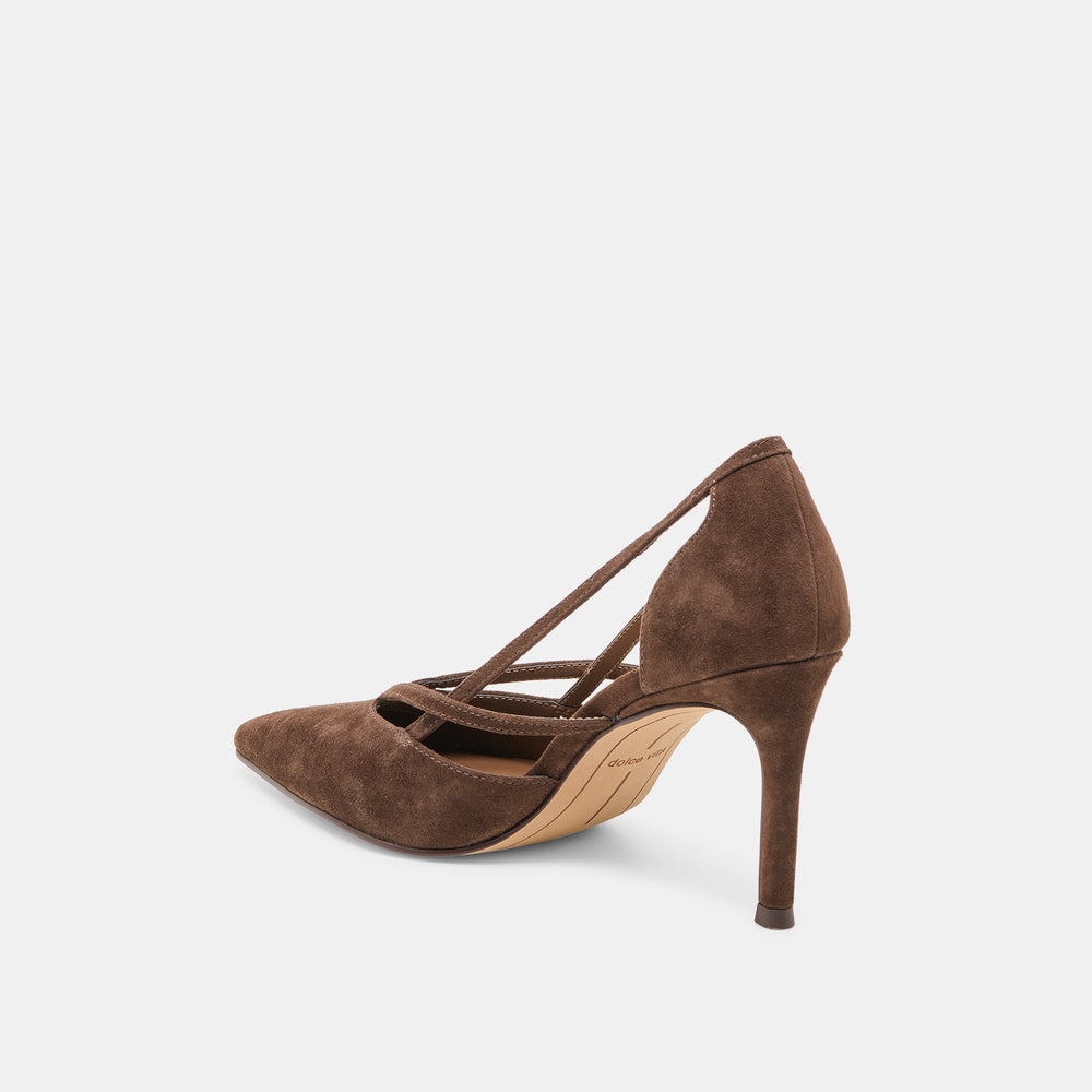 Dolce Vita SHOES | Kaine Dk Brown Suede Heels