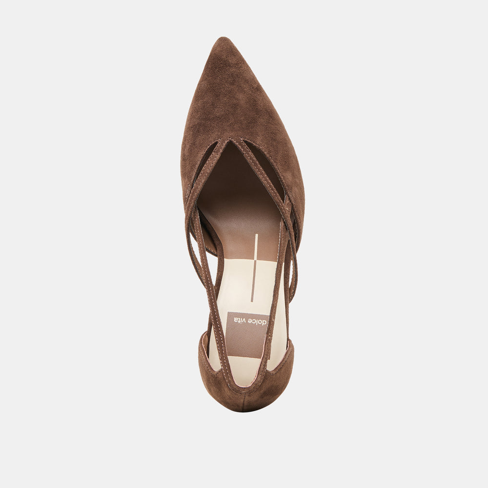 Dolce Vita SHOES | Kaine Dk Brown Suede Heels