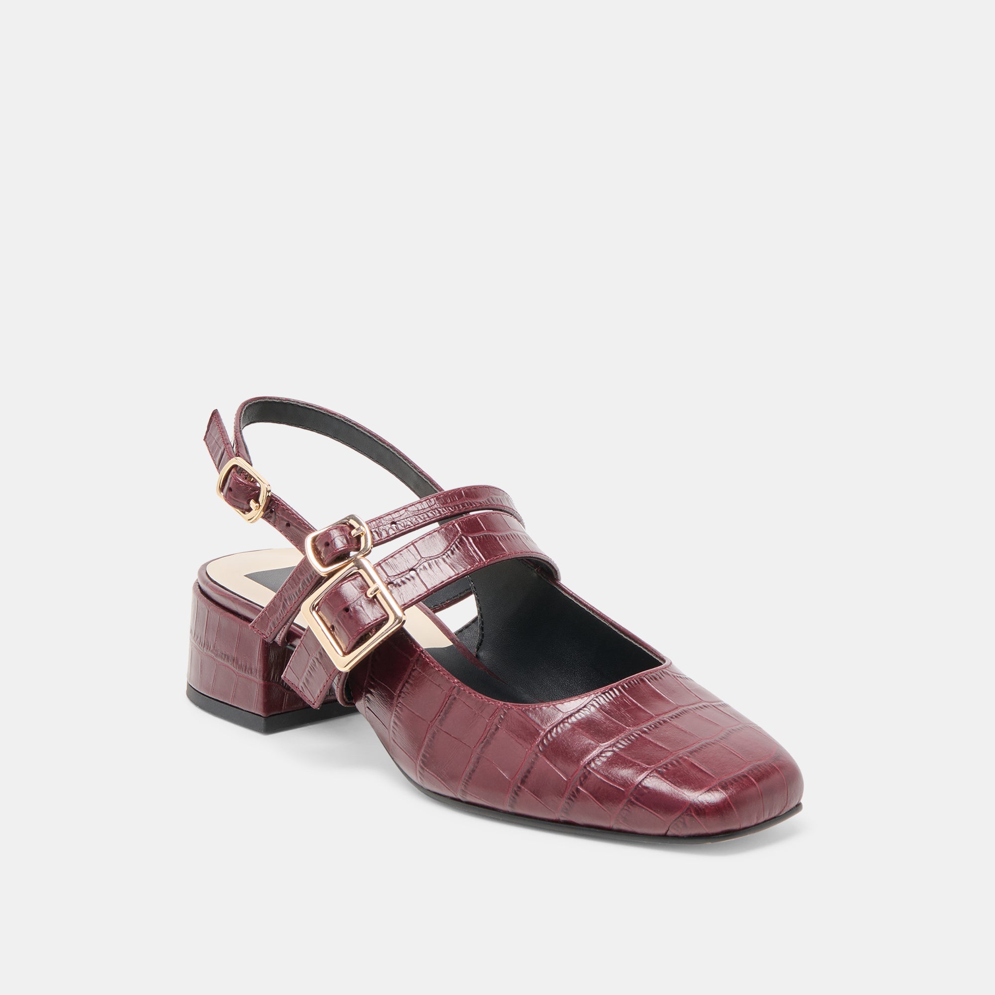 Dolce Vita SHOES | Patzy Oxblood Embossed Leather Heels