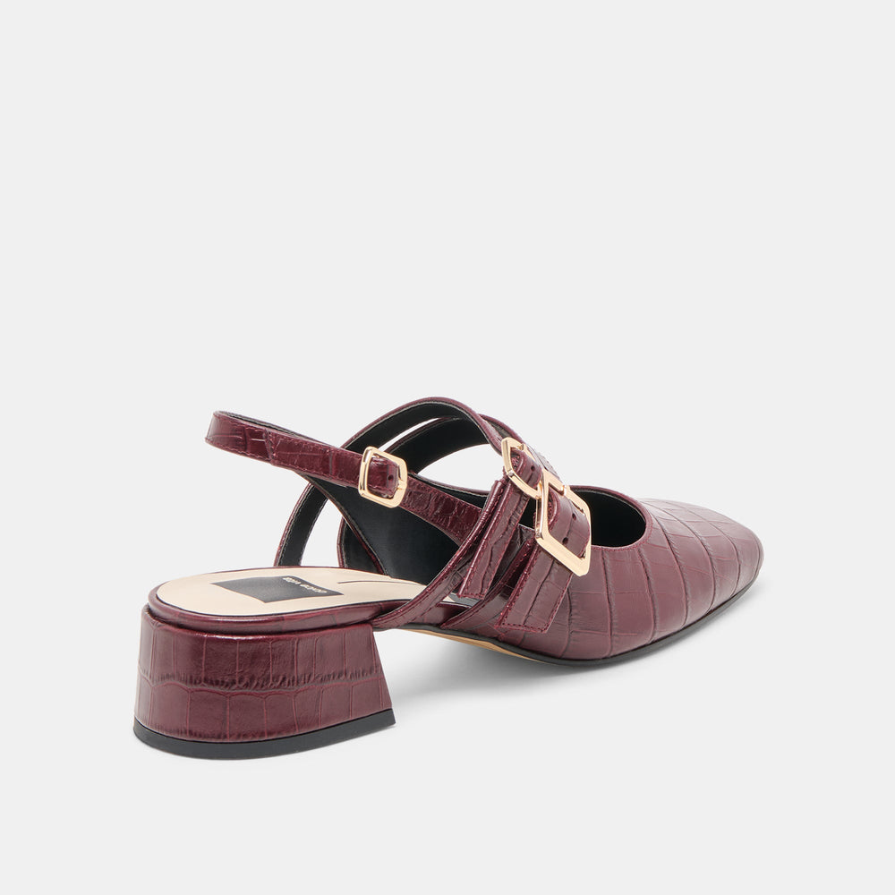 Dolce Vita SHOES | Patzy Oxblood Embossed Leather Heels