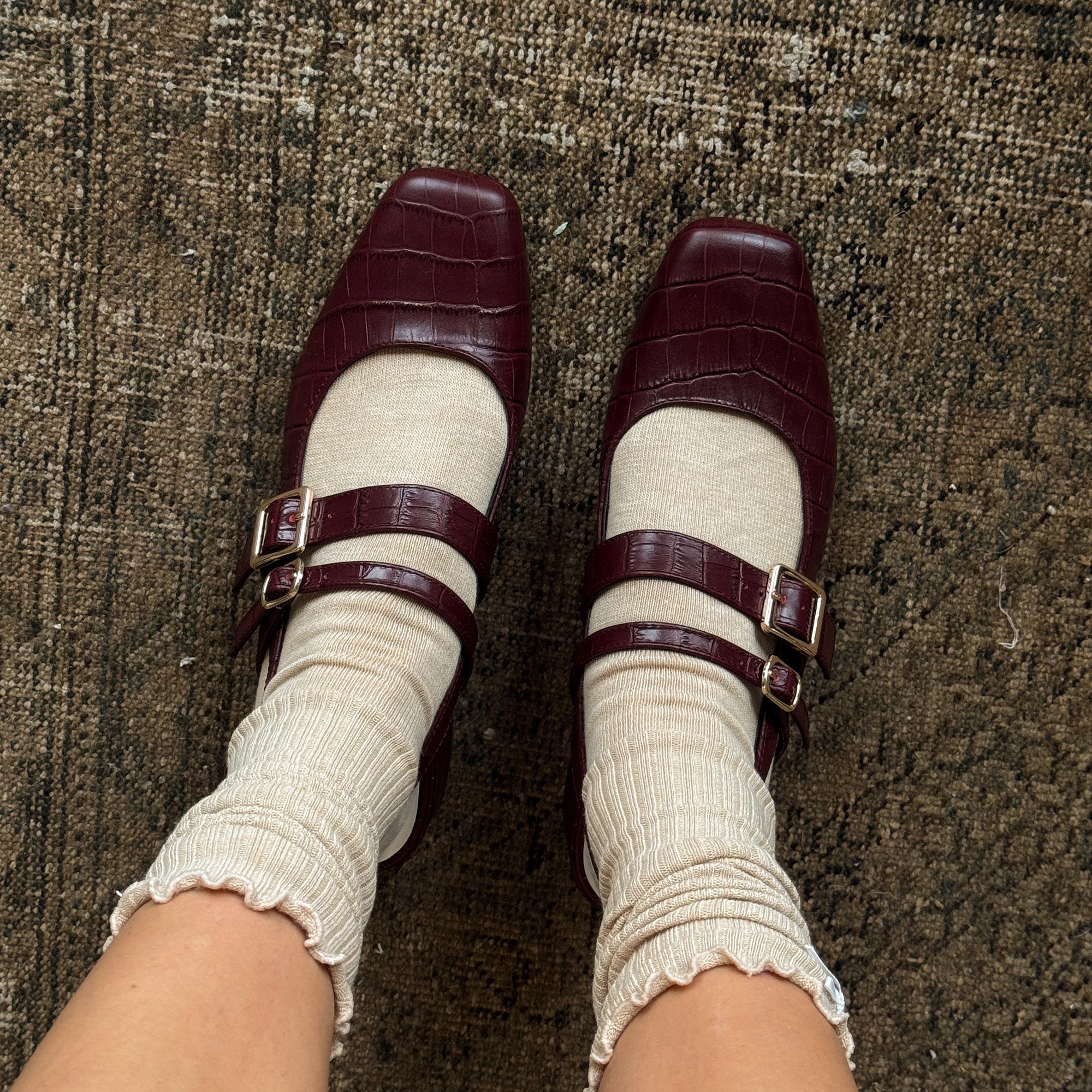 Dolce Vita SHOES | Patzy Oxblood Embossed Leather Heels