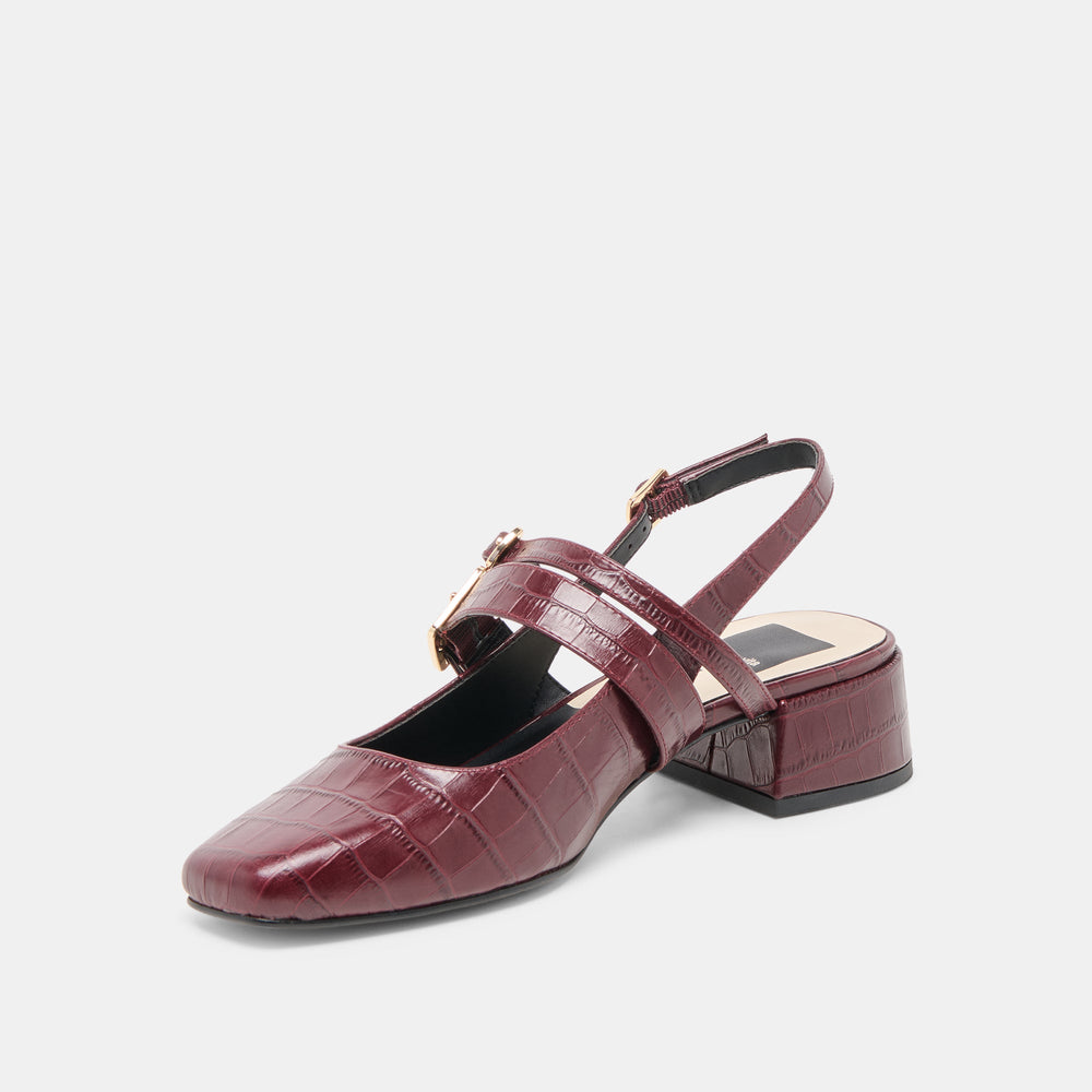 Dolce Vita SHOES | Patzy Oxblood Embossed Leather Heels