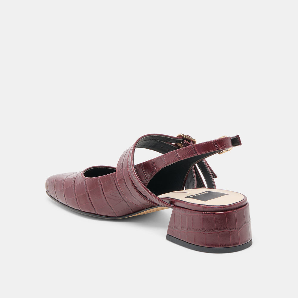 Dolce Vita SHOES | Patzy Oxblood Embossed Leather Heels