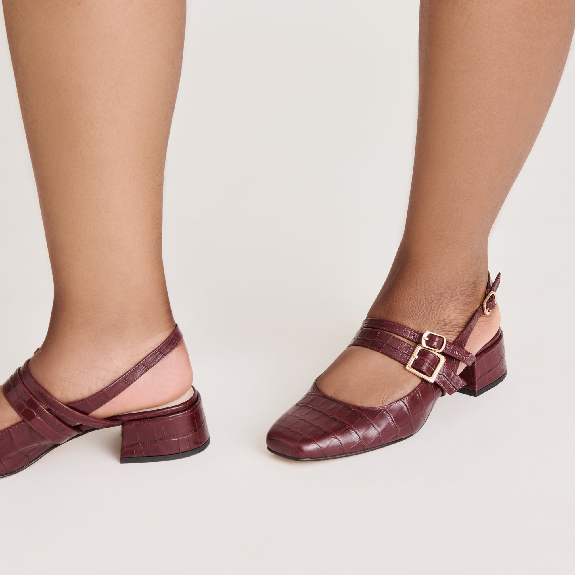 Dolce Vita SHOES | Patzy Oxblood Embossed Leather Heels