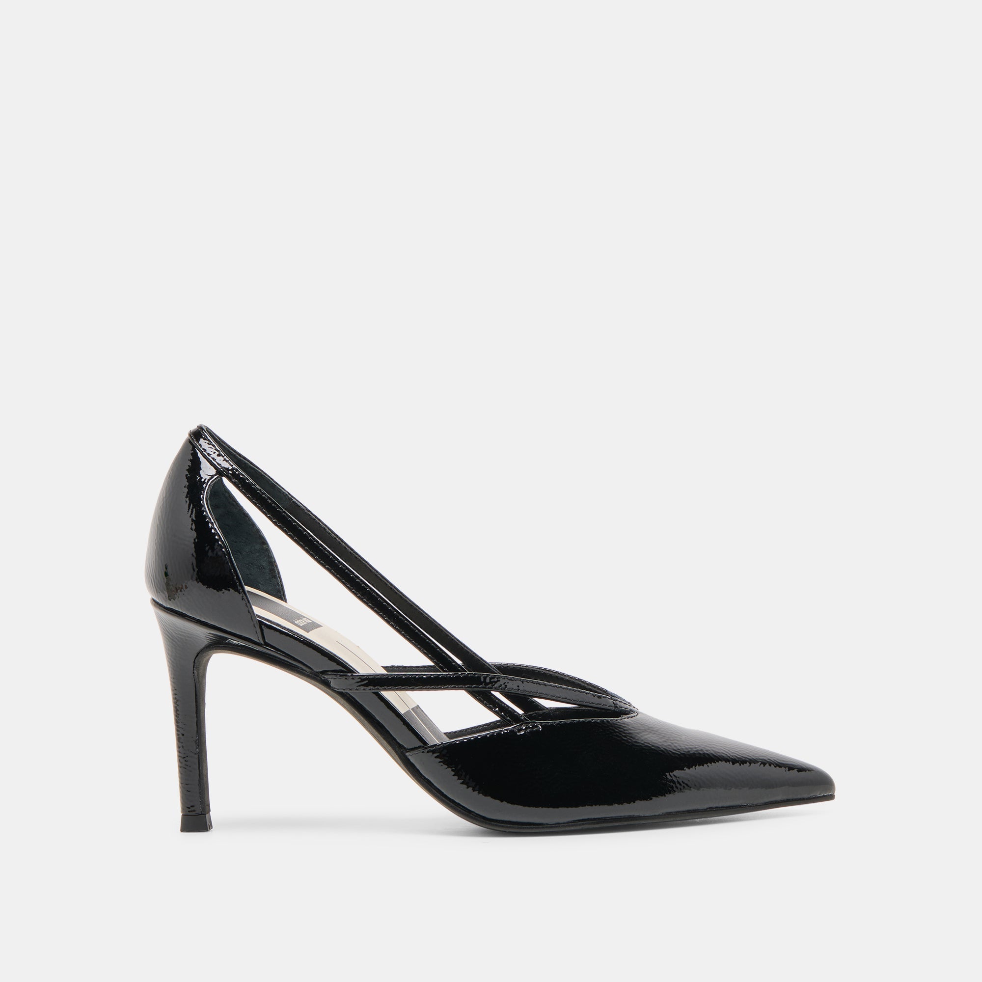 Dolce Vita SHOES | Kaine Midnight Crinkle Patent Leather Heels