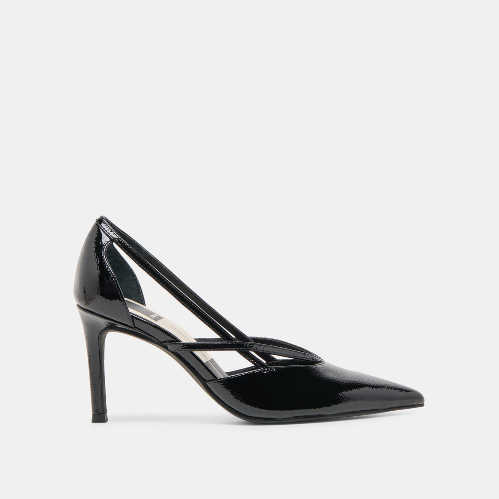 Dolce Vita SHOES | Kaine Midnight Crinkle Patent Leather Heels