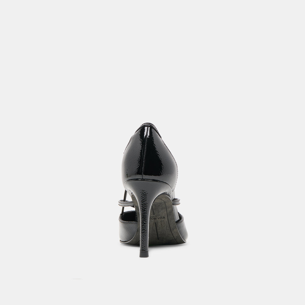 Dolce Vita SHOES | Kaine Midnight Crinkle Patent Leather Heels