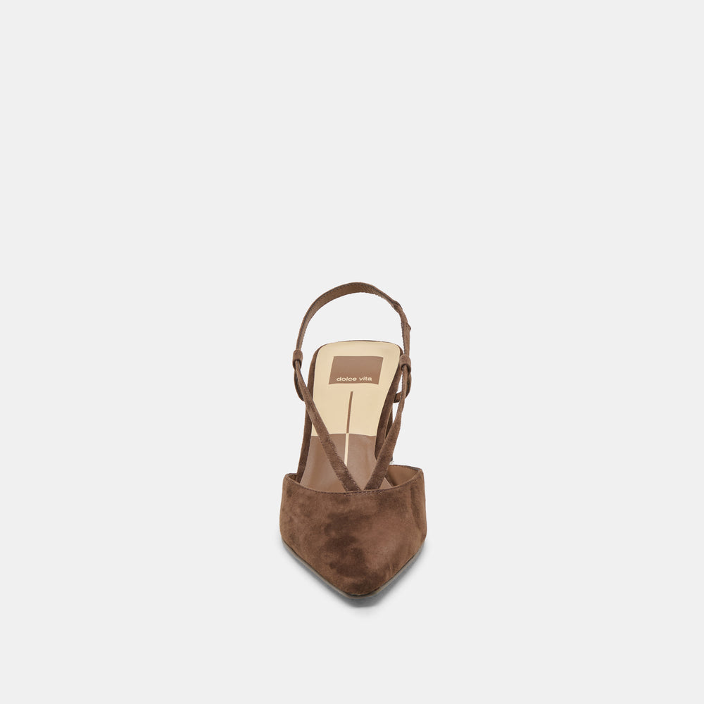 Dolce Vita SHOES | Ginay Dk Brown Suede Heels