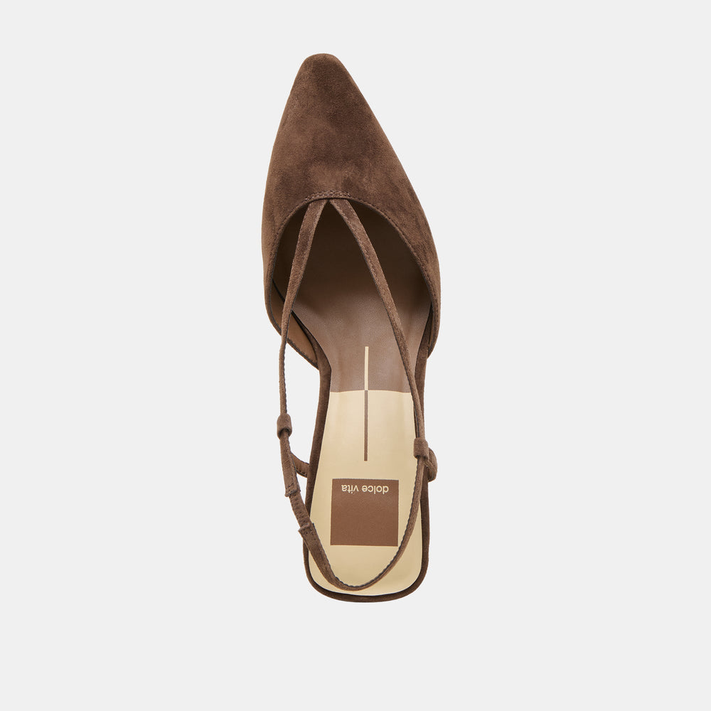 Dolce Vita SHOES | Ginay Dk Brown Suede Heels