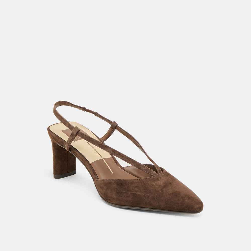 Dolce Vita SHOES | Ginay Dk Brown Suede Heels