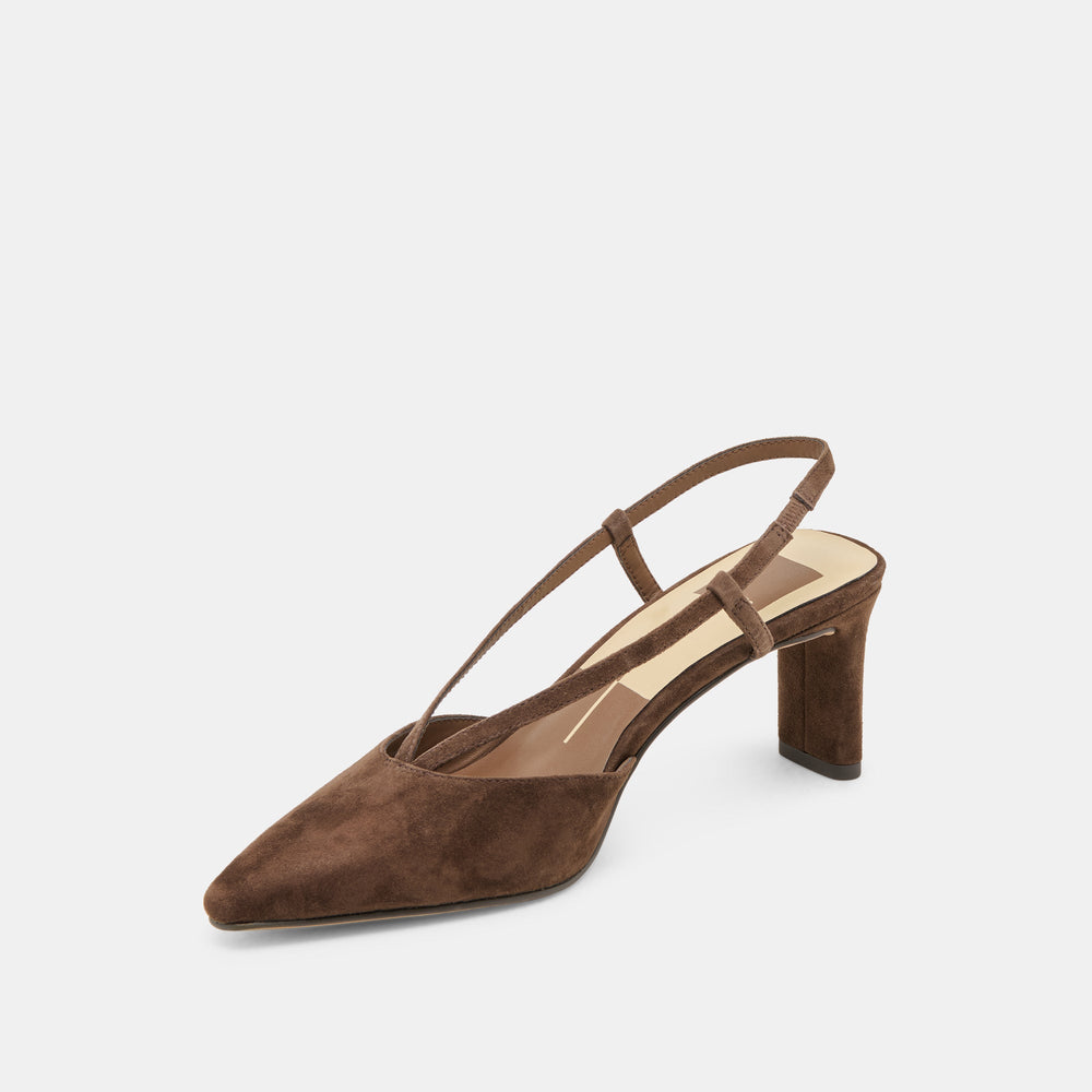 Dolce Vita SHOES | Ginay Dk Brown Suede Heels