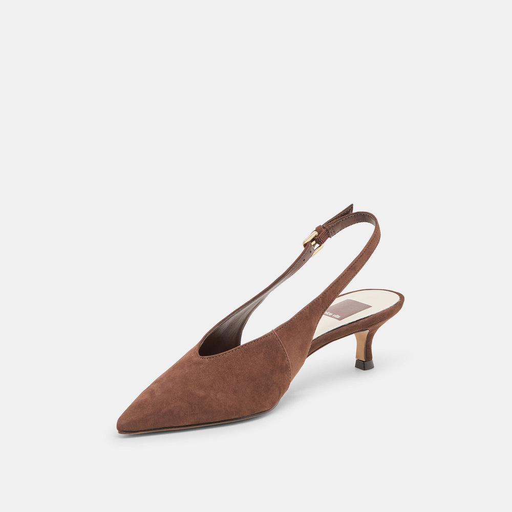 Dolce Vita SHOES | Alenna Dk Brown Suede Heels