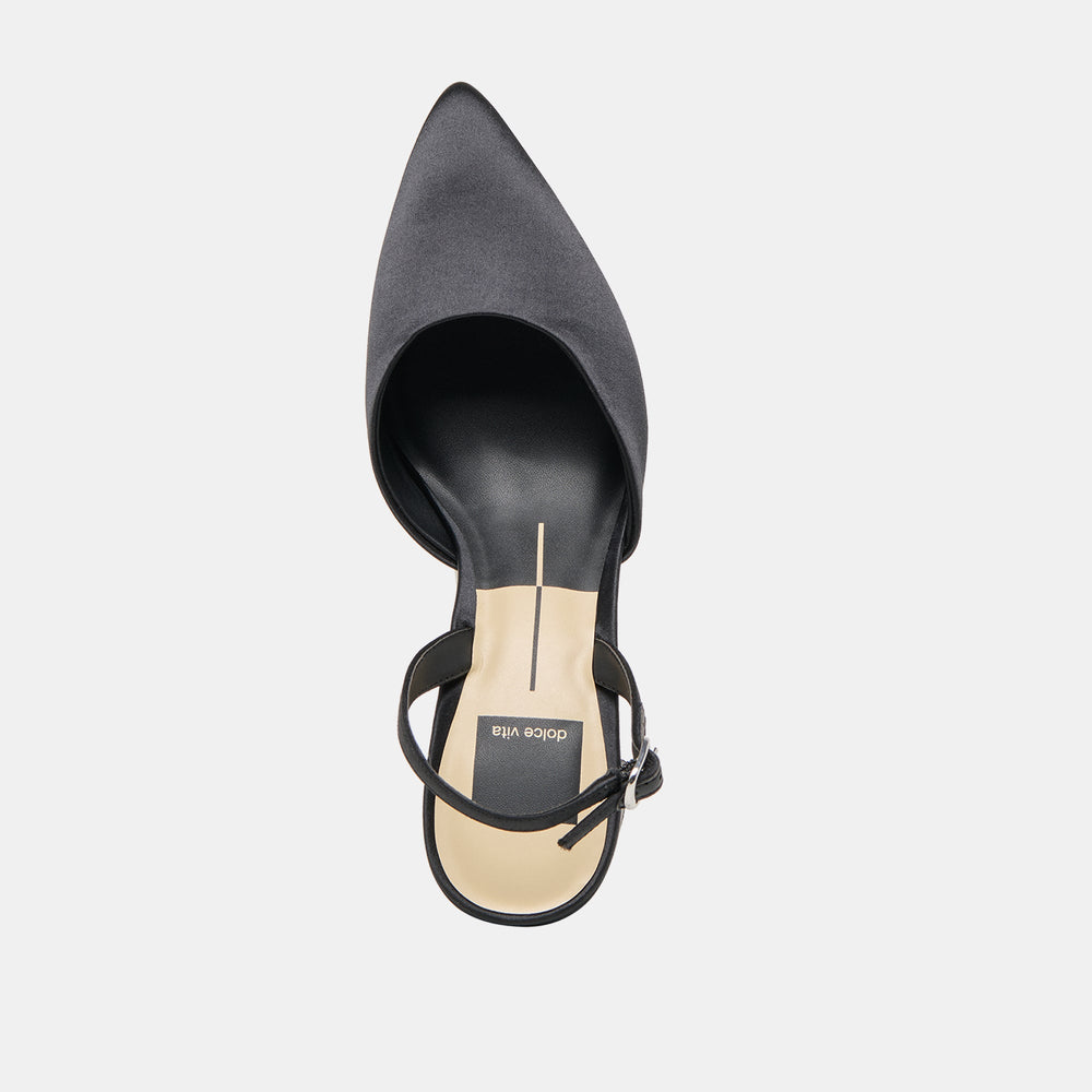 Dolce Vita SHOES | Carel Onyx Satin High Heels