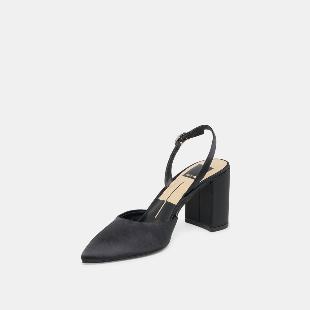 Dolce Vita SHOES | Carel Onyx Satin High Heels