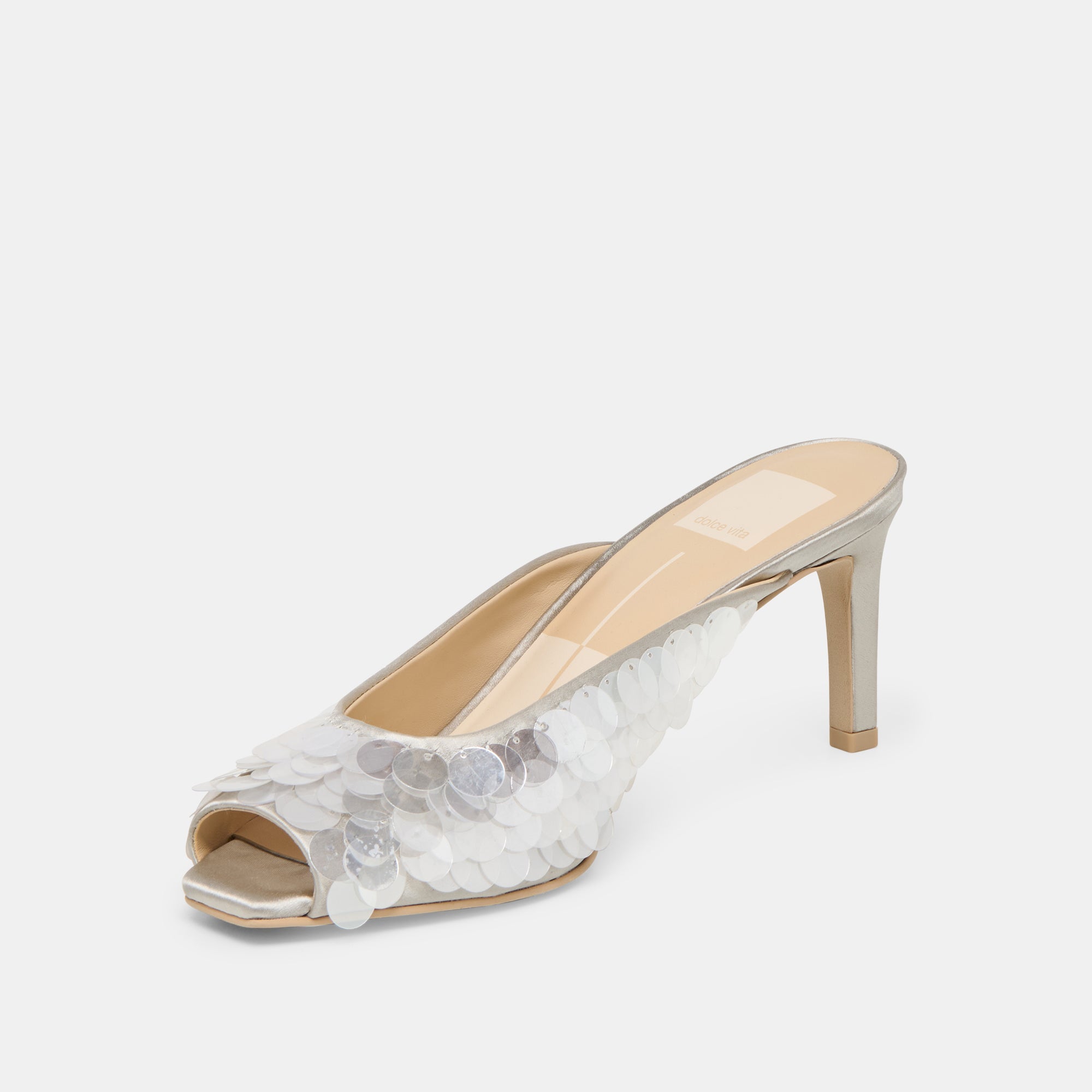 Dolce Vita SHOES | Samary Confetti Silver Satin Heels