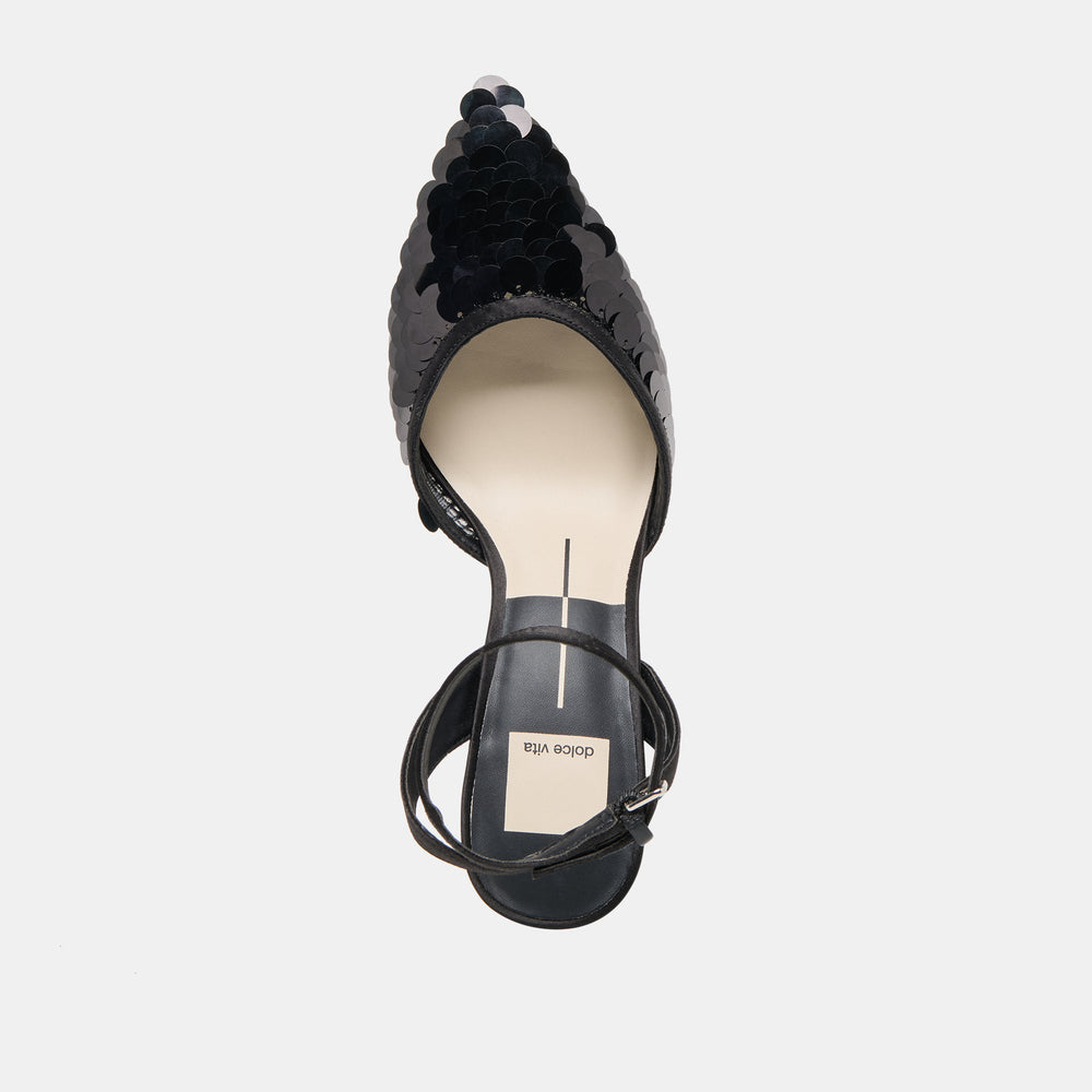 Dolce Vita SHOES | Elizza Confetti Onyx Woven Mesh Heels
