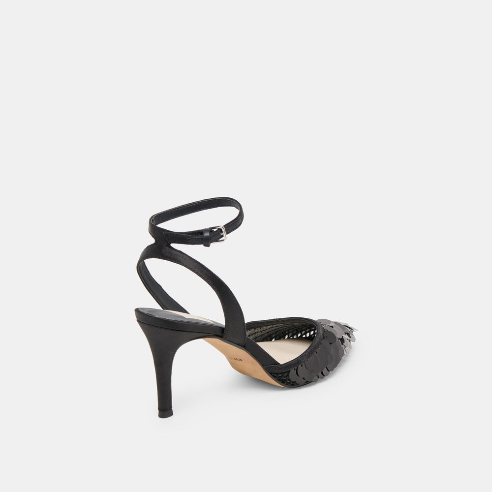 Dolce Vita SHOES | Elizza Confetti Onyx Woven Mesh Heels