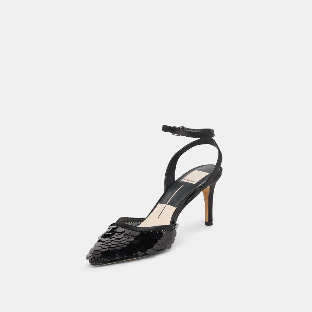 Dolce Vita SHOES | Elizza Confetti Onyx Woven Mesh Heels