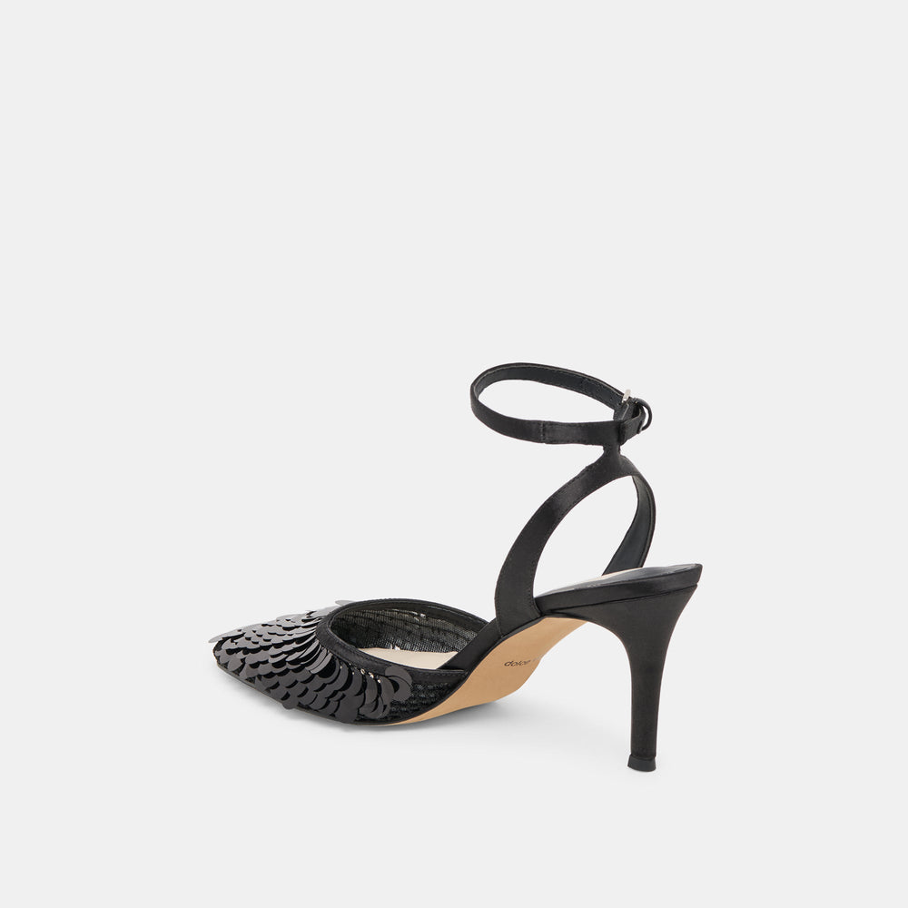 Dolce Vita SHOES | Elizza Confetti Onyx Woven Mesh Heels