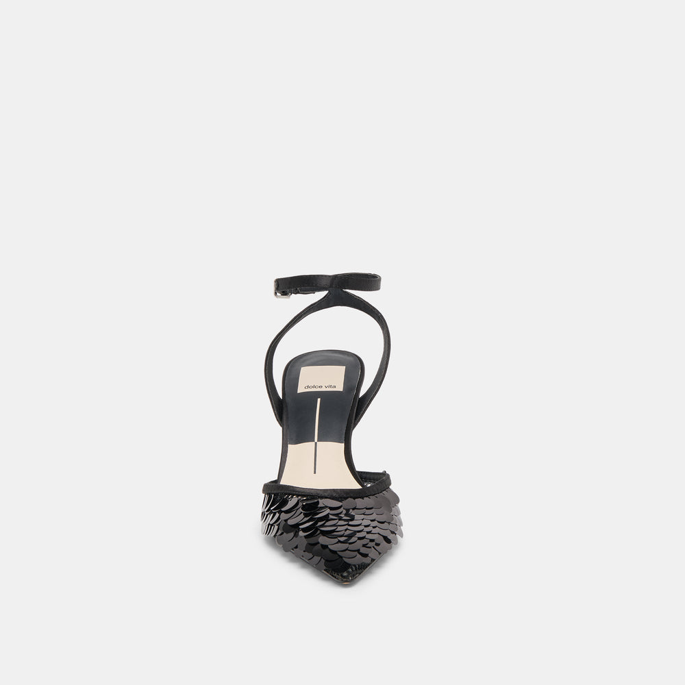 Dolce Vita SHOES | Elizza Confetti Onyx Woven Mesh Heels