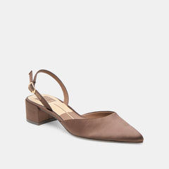 Dolce Vita SHOES | Carel Dk Brown Satin Heels
