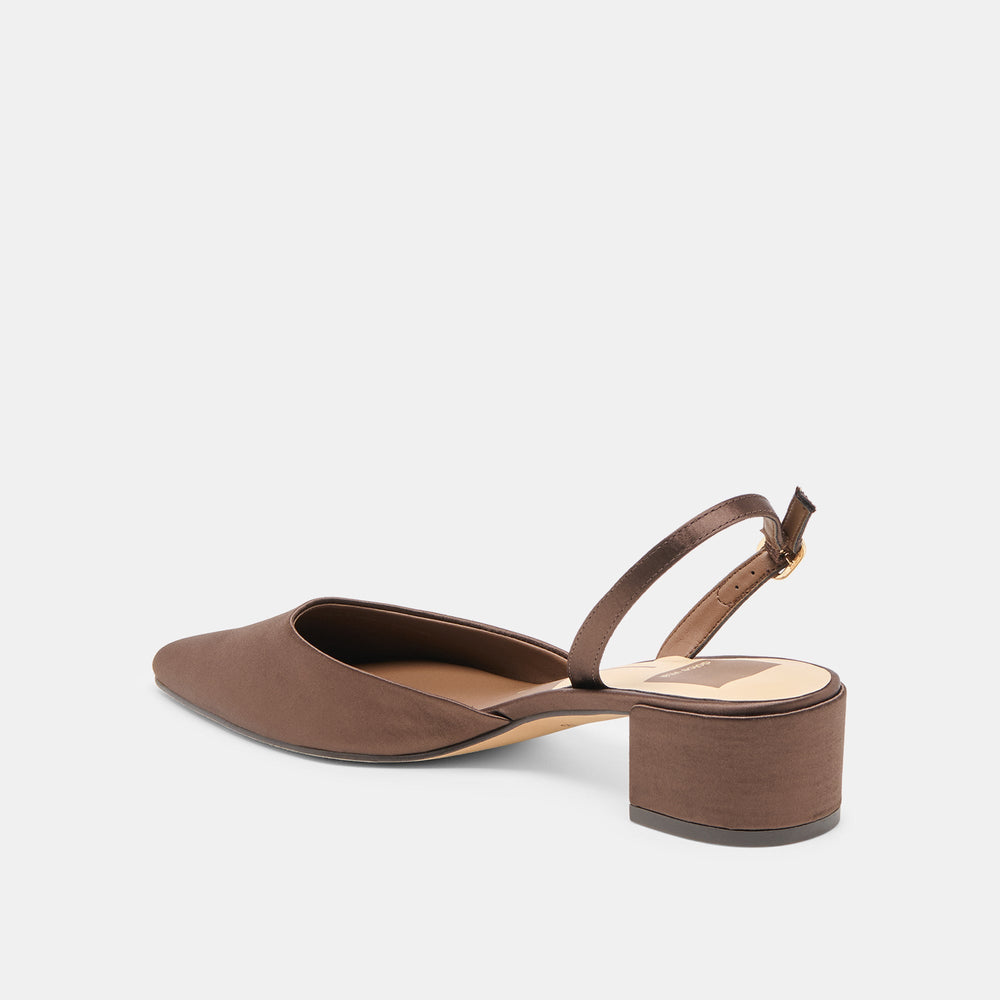 Dolce Vita SHOES | Carel Dk Brown Satin Heels
