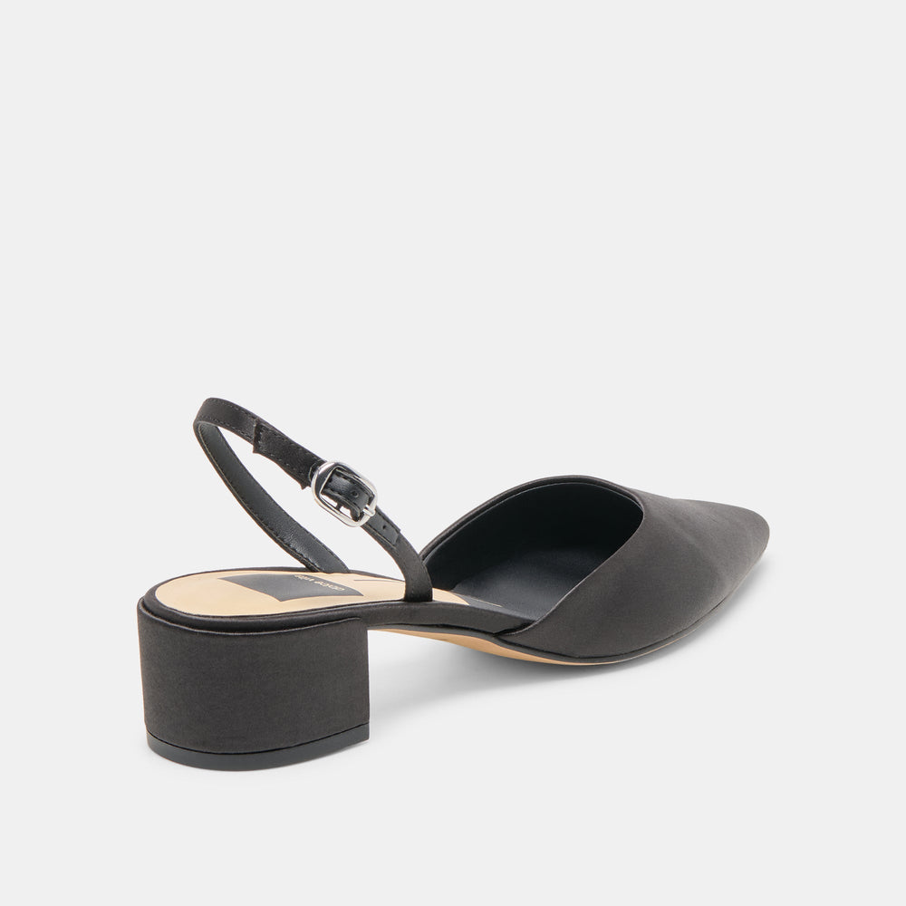 Dolce Vita SHOES | Carel Onyx Satin Heels