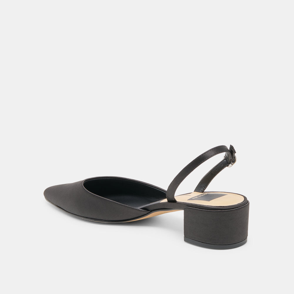 Dolce Vita SHOES | Carel Onyx Satin Heels