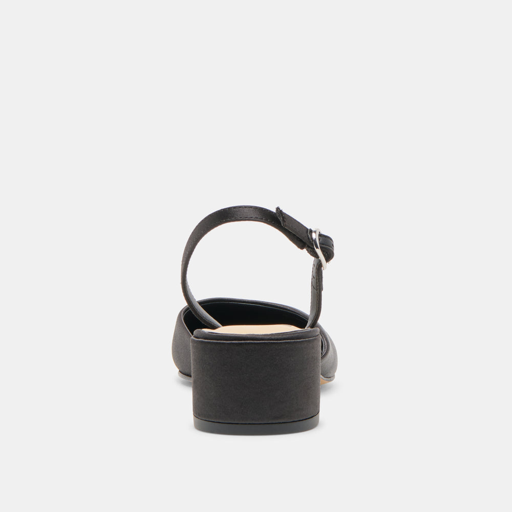 Dolce Vita SHOES | Carel Onyx Satin Heels