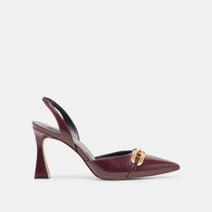 Dolce Vita SHOES | Malik Cranberry Crinkle Patent Heels
