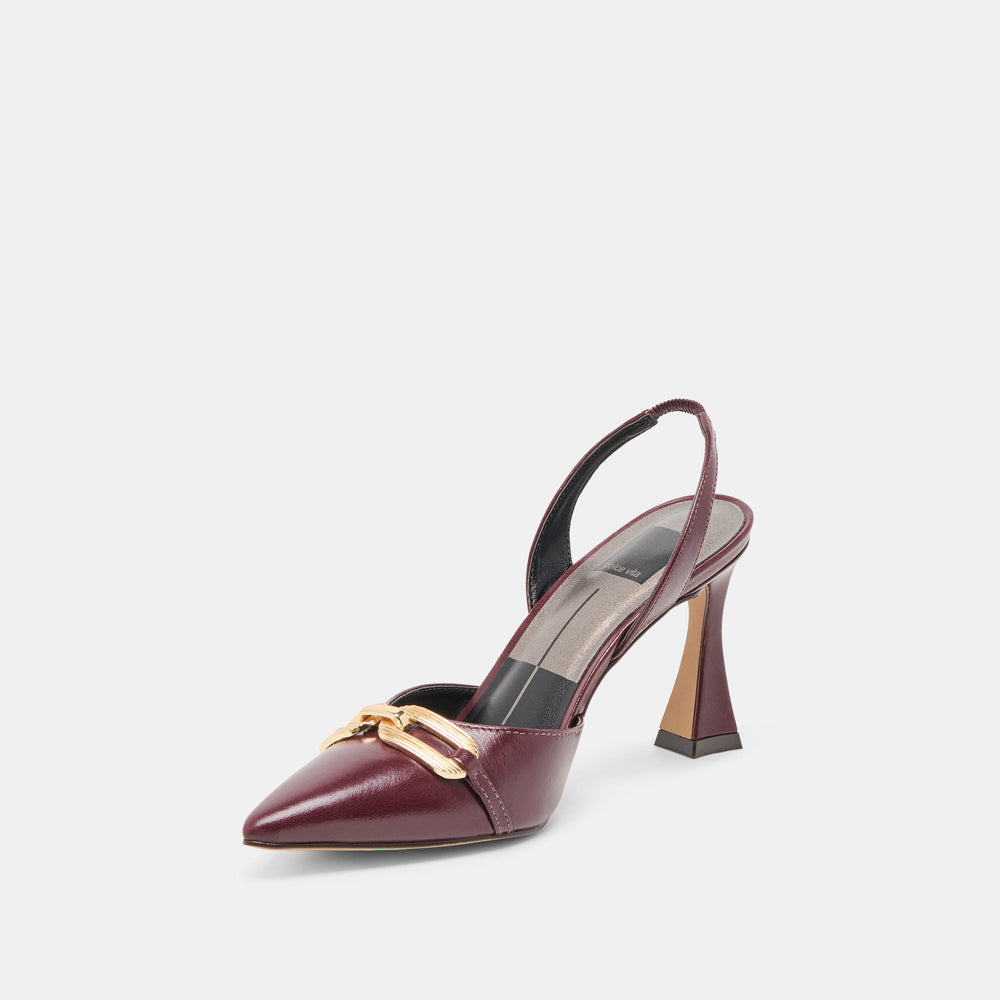 Dolce Vita SHOES | Malik Cranberry Crinkle Patent Heels