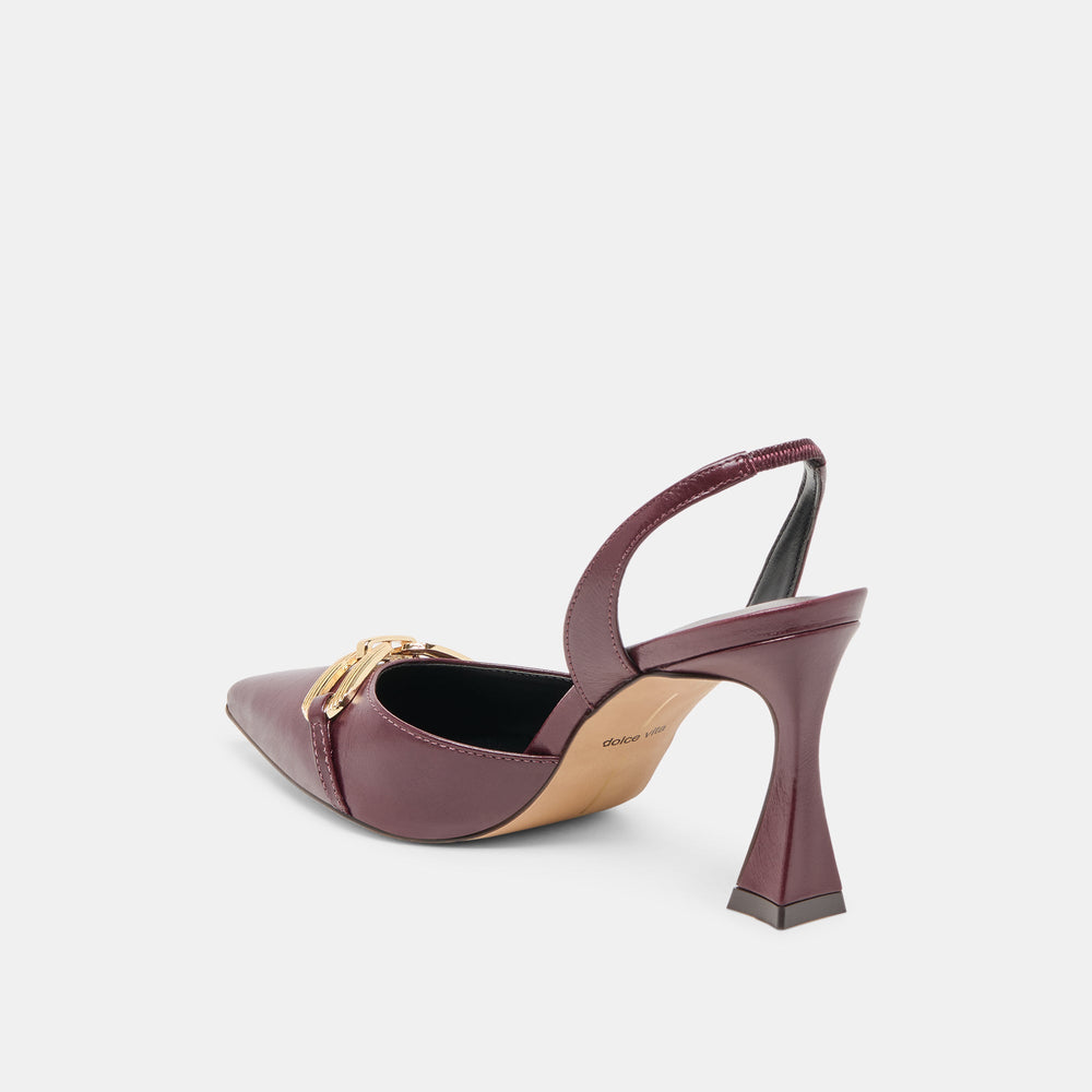 Dolce Vita SHOES | Malik Cranberry Crinkle Patent Heels