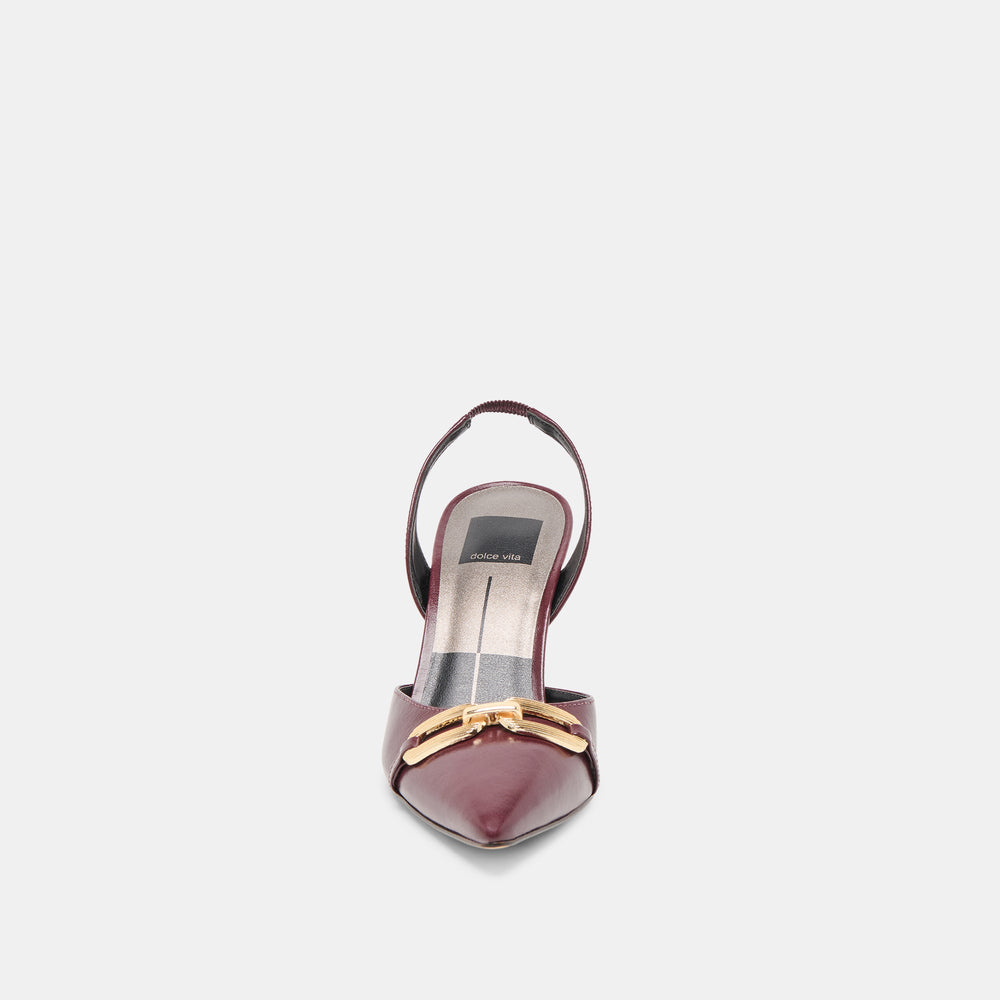 Dolce Vita SHOES | Malik Cranberry Crinkle Patent Heels